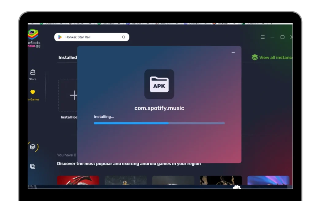 Drag apk file into bluestacks